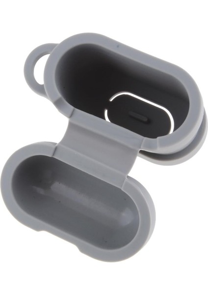 Airpods Tam Koruma Silikon Kapak Şarj Kılıfı Taşıma Çantası ve Anti-Kayıp Kayış - Gri (Yurt Dışından)