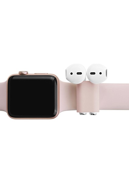 Apple Airpod Pembe Için Taşınabilir Anti-Kayıp Kayış Silikon Kılıf (Yurt Dışından)