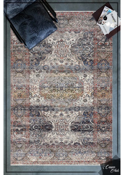 Woolly Gri Tonlu Anadolu Salon Halısı Yolluk (Makinada Yıkanabilir Kaymaz Dod Taban) - ES1032