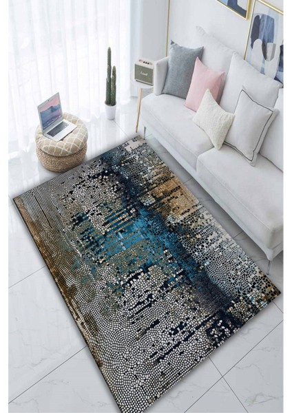 Woolly Karma Mozaik Desenli Halı (Makinada Yıkanabilir Kaymaz Dot Taban) - ES1301