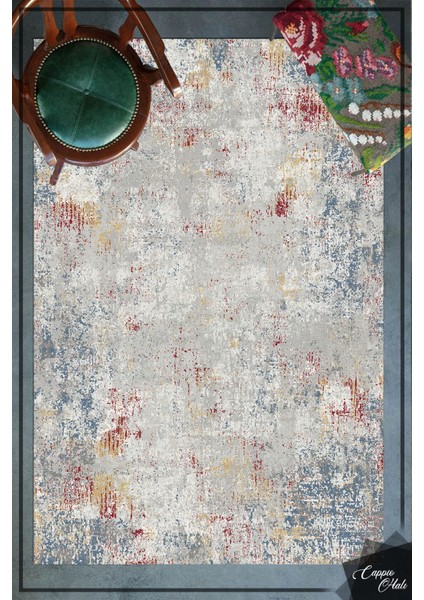 Woolly Karışık Eskitme Desenli Halı (Makinada Yıkanabilir Kaymaz Dod Taban) - ES643