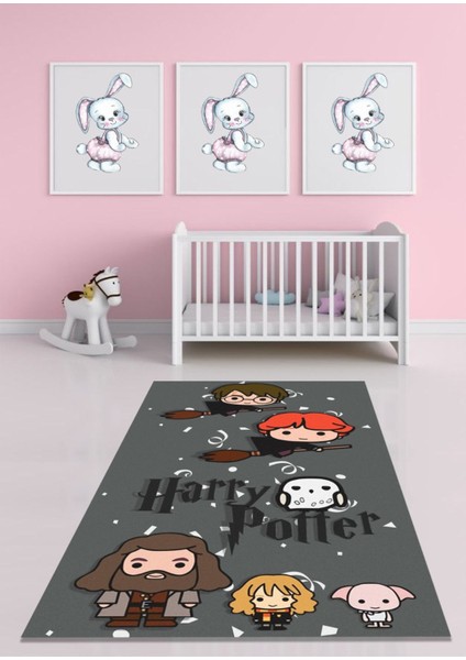 Woolly Harry Potter Desenli Halı (Makinada Yıkanabilir Kaymaz Dot Taban) - ES1298