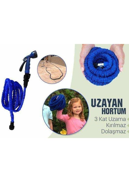 22.5 Metre Uzayan Bahçe Sulama Araç Yıkama Hortumu 7 Kademeli Başlık Tabanca fırsatları