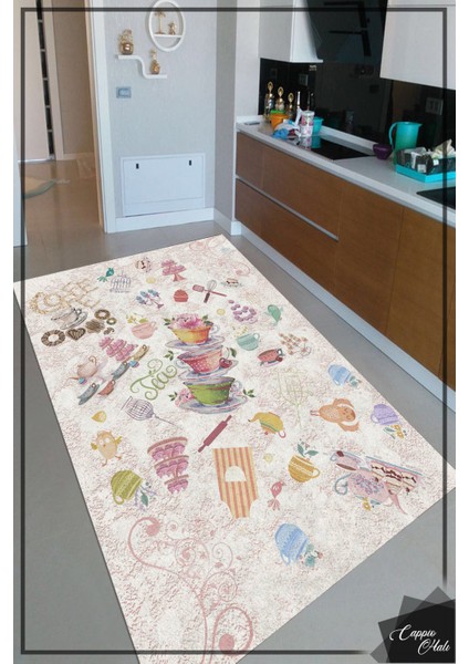 Esta Mutfak Gereçleri Desenli Halı Kaymaz Taban Halı (Kaymaz Dod Taban Makinada Yıkanabilir) - ES903