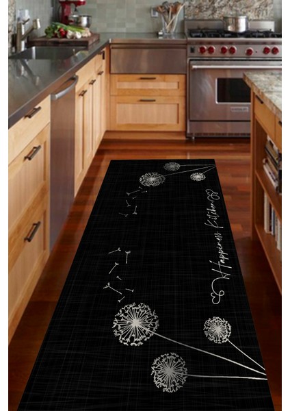 Esta Happiness Kitchen Yazılı Mutfak Halısı (Makinada Yıkanabilir Kaymaz Dod Taban) - ES388