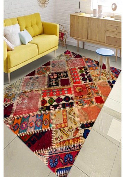 Esta Patchwork Renkli Halı (Makinada Yıkanabilir Kaymaz Dod Taban) - ES631