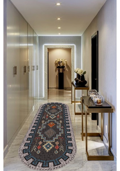 Esta North Desenli Oval Halı (Makinada Yıkanabilir Kaymaz Dod Taban) - ES527