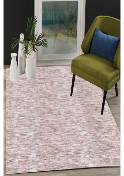 Esta Pembe Desenli Makinada Yıkanabilen Halı - 018