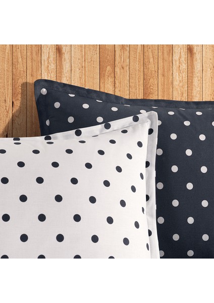 Cote Blanc Dots Gri %100 Pamuk Ranforce 2'li Yastık Kılıfı 50X70