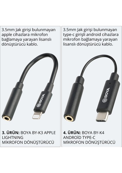 By-Wm4 Pro + Aksesuarlı Ikili Kablosuz Yaka Mikrofonu Seti