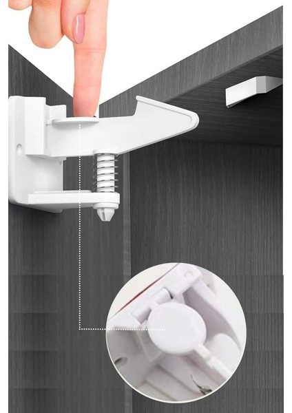 Buffer® Bebek Çocuk Güvenliği Korumalı Yapışkan Çekmece ve Dolap Için Tutucu Gizli Güvenlik Kilidi