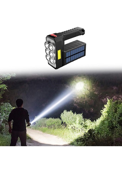 Spot Işık Şarj Edilebilir El Fenerleri Acil Durum Dayanıklı, 1200MAH 6led Güneş Enerjisi (Yurt Dışından) fırsatları