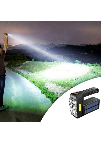 Spot Işık Şarj Edilebilir El Fenerleri Acil Durum Dayanıklı, 1200MAH 6led Güneş Enerjisi (Yurt Dışından) indirimleri