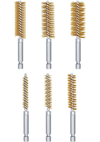 Çelik Tel Tüp Temizleme Fırçası 6x Farklı Boyutlarda Mandrel Çeşitli Bakır (Yurt Dışından)
