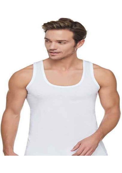 Erkek Beyaz Penye Atlet 0101 6'lı Paket