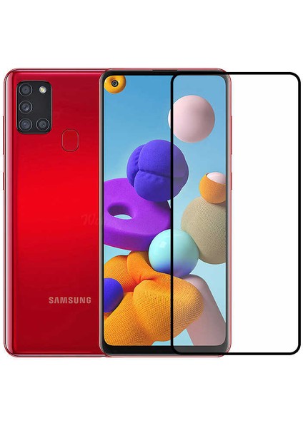 Galaxy A21S Zore Kenarları Kırılmaya Dayanıklı Cam Ekran Koruyucu
