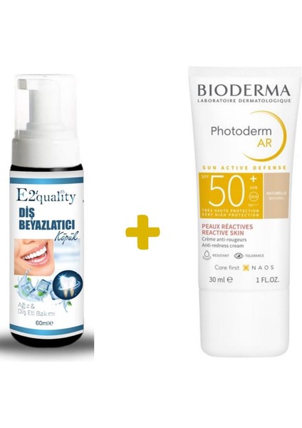 E2'Quality Diş Köpük + Bioderma Photoderm Ar Spf50+ 30 Ml - Renkli
