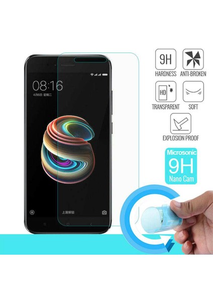 Xiaomi Mi A1 Esnek Nano Kırılmaz Cam Ekran Koruyucu Plastik ve Cam Karışımı