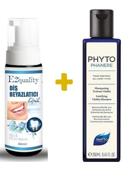 E2'Quality Diş Köpük + Phyto Phytophanere Canlandırıcı Şampuan 250 Ml