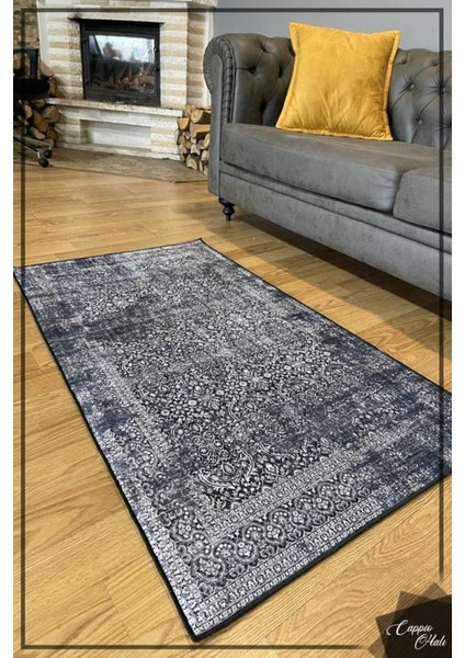 Woolly Vintage Gri Halı (Makinada Yıkanabilir Kaymaz Dod Taban) - ES639