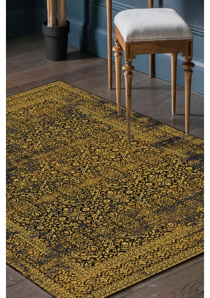 Woolly Vintage Sarı Halı (Makinada Yıkanabilir Kaymaz Dod Taban) - ES641