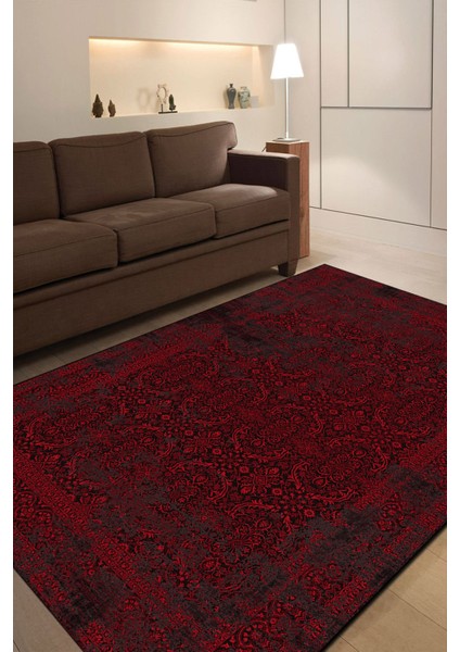 Woolly Vintage Kırmızı Halı (Makinada Yıkanabilir Kaymaz Dod Taban) - ES640