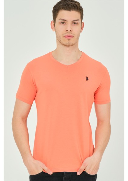 T8568 Dewberry V Yaka Erkek T-Shirt-Turuncu fiyatları