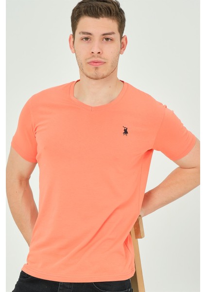 T8568 Dewberry V Yaka Erkek T-Shirt-Turuncu indirimleri