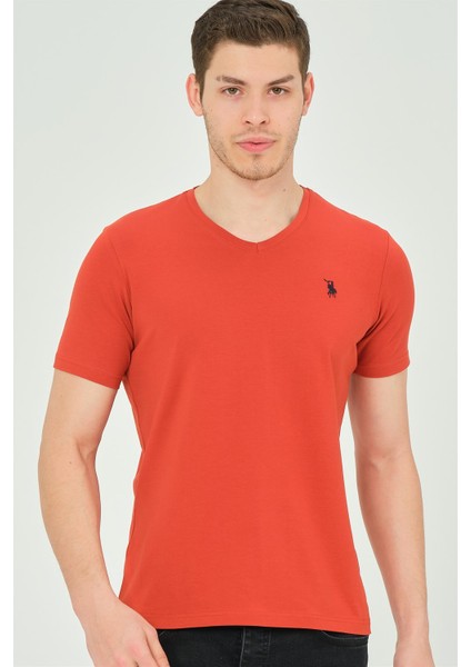 T8568 Dewberry V Yaka Erkek T-Shirt-Kiremit fırsatları