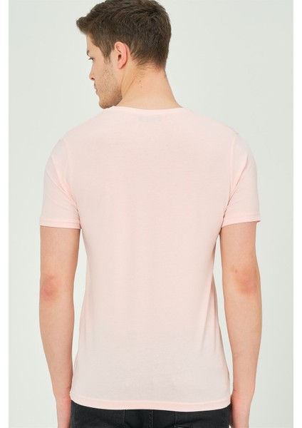 T8568 Dewberry V Yaka Erkek T-Shirt-Pembe fiyatları