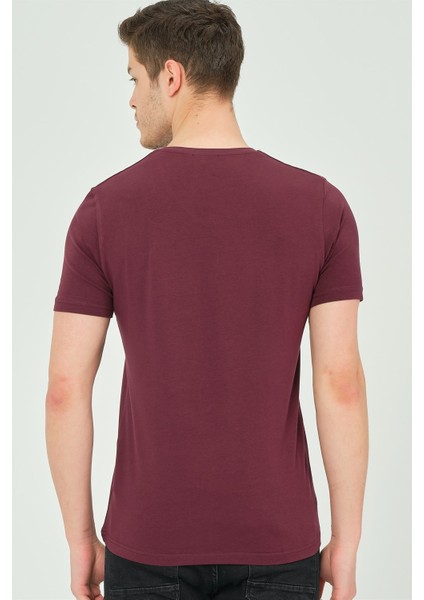 T8568 Dewberry V Yaka Erkek T-Shirt-Mor fiyatları