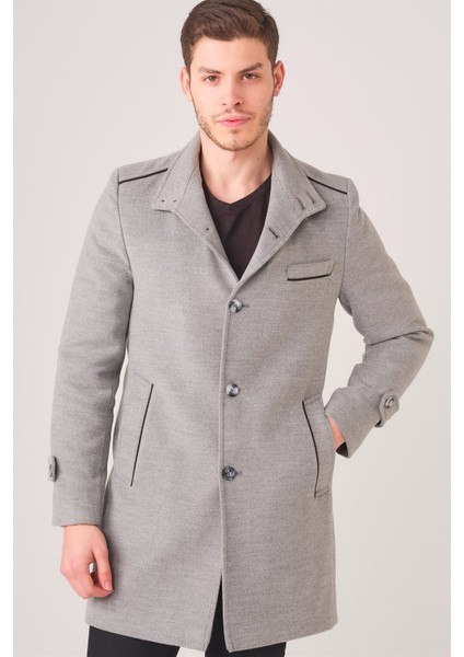 PLT8391 Dewberry Erkek Palto-Gri