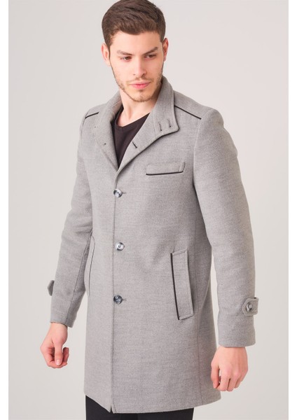 PLT8391 Dewberry Erkek Palto-Gri