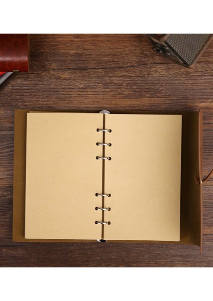 Yaprak Tasarımlı Retro Deri Defter + Kalem Hediyeli (Petrol Mavisi)