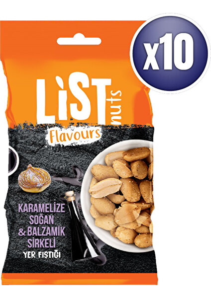 List Flavours Karamelize Soğan & Balzamik Sirkeli Yer Fıstığı 10 x 30 G