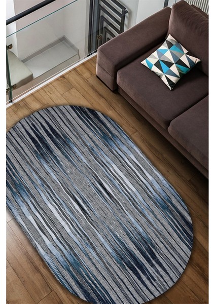 Esta Su Yolu Desenli Oval Halı (Makinada Yıkanabilir Kaymaz Dot Taban) - ES1302-2