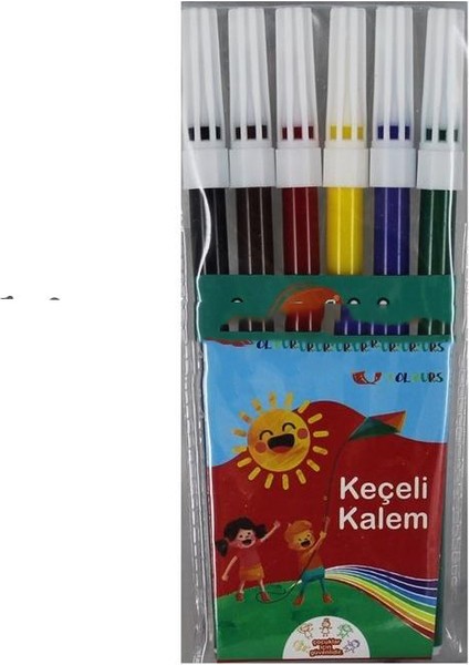 6 Renk Ekonomik Keçeli Kalem U-4 2 Adet