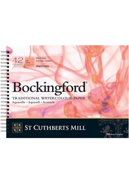 Bockingford Hot Press Spiralli Suluboya Blok A3 300GR 12 Yaprak