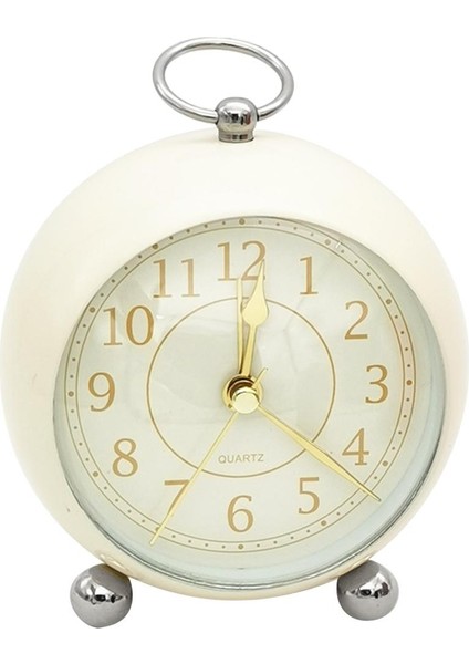 Sessiz Başucu Kuvars Saat Masa Çalar Saat Gece Lambası Bej ile (Yurt Dışından) fiyatları