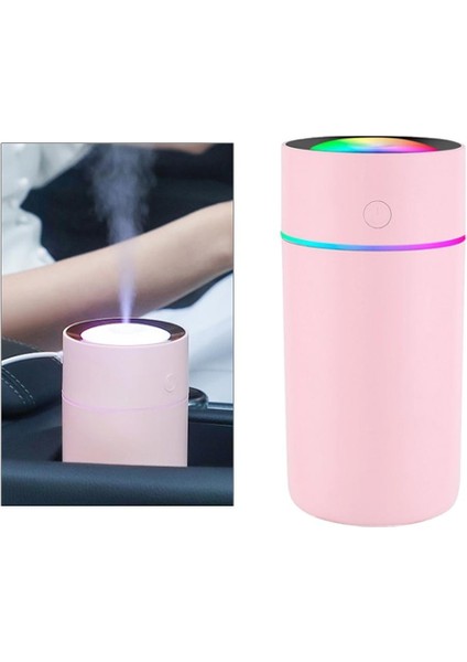 Nemlendirici Difüzör Araba Ev Aroma Hava Temizleyici Renkli Işık 320 ml Pembe (Yurt Dışından)