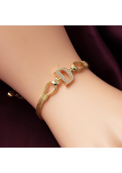 D Harfi Örgü Zincir Altın Bileklik fiyatları