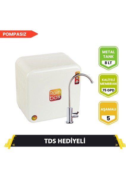 5 Aşamalı Rainbox Su Arıtma Cihazı (Beyaz) + Tds Hediyeli