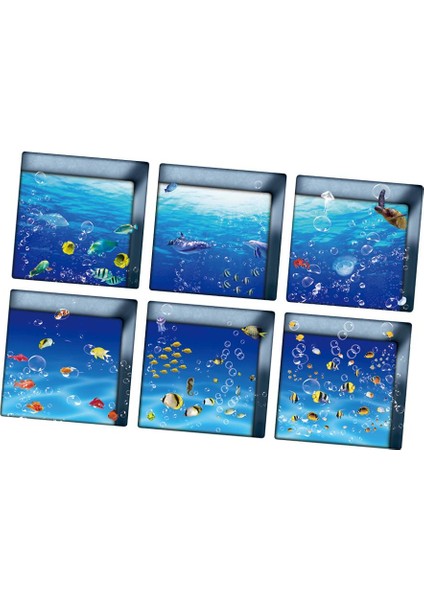 6'lı 13X13 cm 3D Etkisi Anti Kayma Su Geçirmez Küvet Sticker Balıklar (Yurt Dışından) indirimleri
