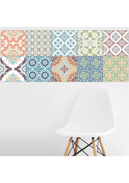 Blesiya 20'li Su Geçirmez Mozaik Çini Sticker Duvar Çıkartması Dıy Dekor # 3 10X10 cm (Yurt Dışından) fiyatları