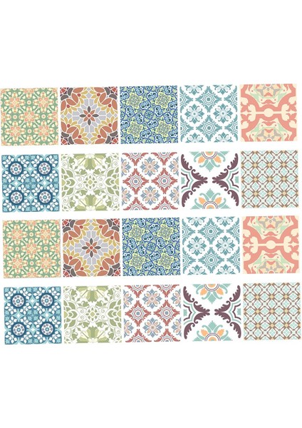 Blesiya 20'li Su Geçirmez Mozaik Çini Sticker Duvar Çıkartması Dıy Dekor # 3 10X10 cm (Yurt Dışından) fırsatları