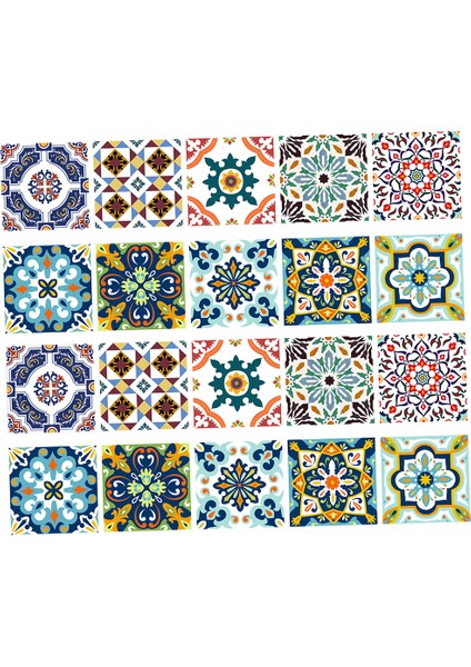 20'li Mozaik Duvar Fayans Çıkartmalar Mutfak Banyo Karo Çıkartmaları # 1 15X15 cm (Yurt Dışından) modelleri