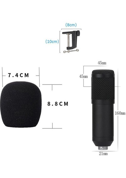 Dizüstü Bilgisayar İçin Kondenser Mikrofon Pc Stüdyo Kayıt Podcasting (Yurt Dışından)