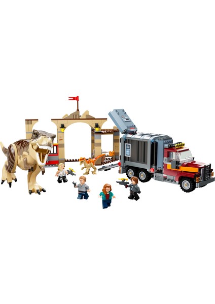 ® Jurassic World# T. rex ve Atrociraptor Dinozor Kaçışı 76948 - 8 Yaş ve Üzeri Çocuklar için Oyuncak Yapım Seti (466 Parça)