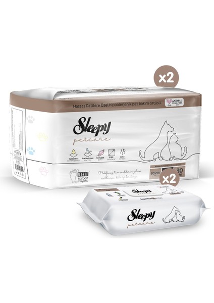 Petcare 2X30 Adet Pet Bakım Örtüsü + 2X60 Evcil Hayvan Islak Havlusu fırsatları