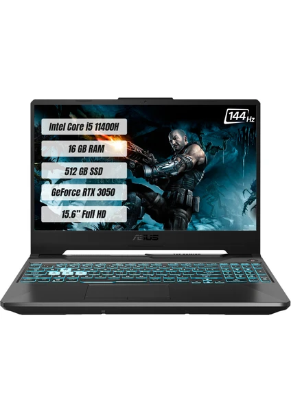 TUF Gaming F15 FX506HC-HN373 Intel Core i5 11400H 16GB 512GB SSD RTX3050 144 Hz Freedos 15.6" FHD Taşınabilir Bilgisayar